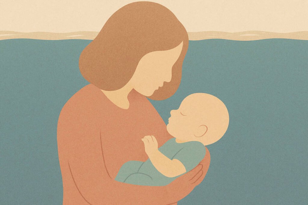 Depressão mae com criança no colo